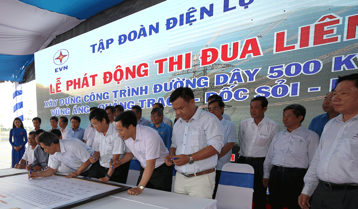 10.	Các đơn vị ký kết giao ước thi đua  hưởng ứng Năm phát động thi đua liên kết xây dựng công trình đường dây 500 kV mạch 3.