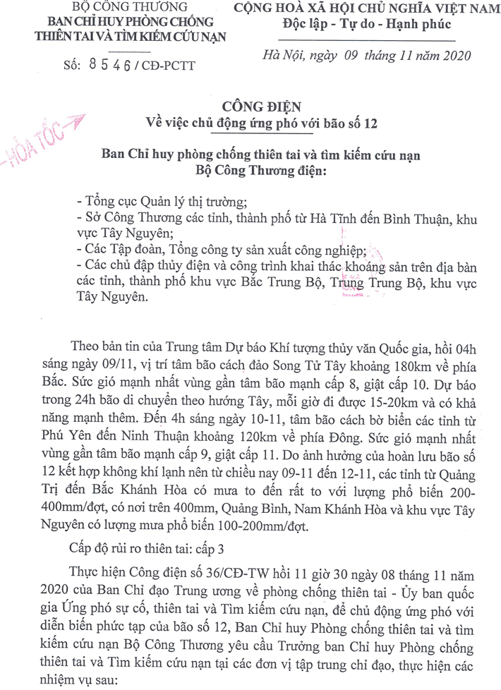 công điện 12