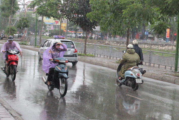 Hà Nội nhiều mây, có mưa và mưa nhỏ