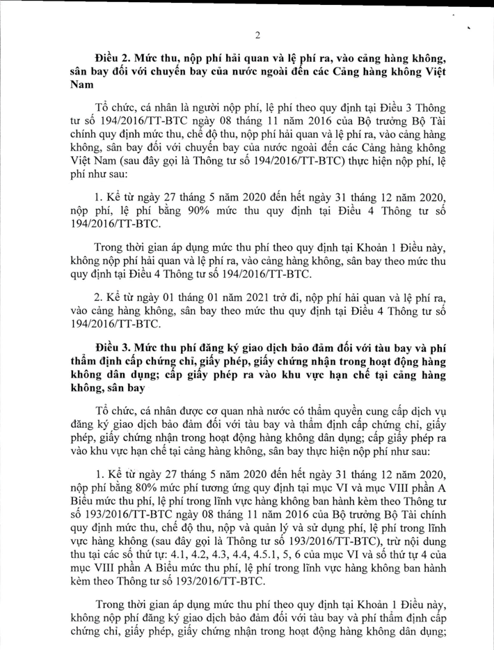 Công văn bộ tài chính trang 2
