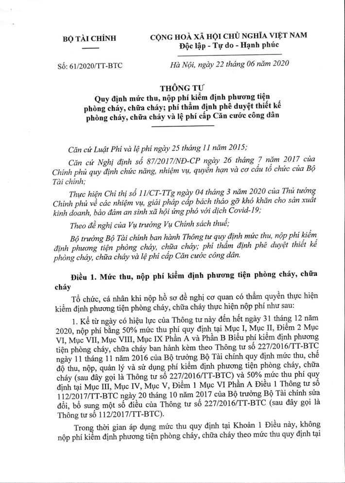 Thông tư 61