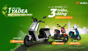 Ưu đãi "1 năm cùng YADEA vượt ngàn dặm xanh" từ ngày 15/10