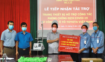 Toyota Việt Nam tiếp tục ủng hộ trang thiết bị y tế trị giá 1,2 tỷ cho Vĩnh Phúc