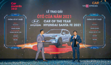 Hyundai Santa Fe lên ngôi tại lễ trao giải Ô tô của năm 2021