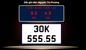 Biển số ngũ quý 5 siêu đẹp của Hà Nội đấu giá thành công với mức giá không tưởng