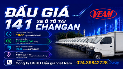 VEAM đấu giá 141 xe tải Changan: Nỗ lực xử lý Cwin Đăng Ký + 1888k tồn kho, góp phần phòng ngừa thất thoát, lãng phí