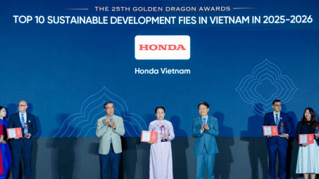Honda nhận giải thưởng Rồng Vàng năm 2026 tại Việt Nam