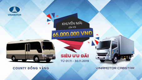 Siêu ưu đãi khi mua dòng xe VINAMOTOR Đồng Vàng trong tháng 11