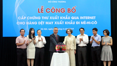 Áp dụng cấp chứng thư Cwin Đăng Ký + 1888k hàng dệt may sang Mê-hi-cô qua Internet