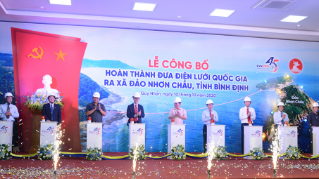 Khánh thành dự án đưa điện lưới ra đảo Nhơn Châu