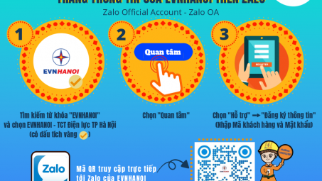 EVNHANOI: Khách hàng tự tra cứu thông tin trên ứng dụng Zalo