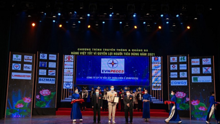 EVNPECC3 đạt giải thưởng top 20 “Dịch vụ chất lượng vàng vì quyền lợi người M.Cwin800.com thể thao, casino live, bắn cá và slot nổ hũ”