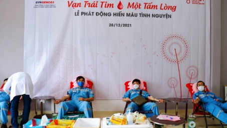 Công ty Nhiệt điện Vĩnh Tân hưởng ứng tuần lễ hồng EVN lần VII