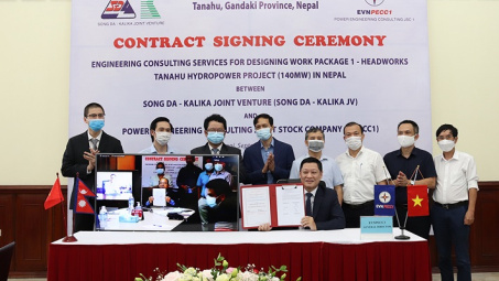 PECC1 ký hợp đồng tư vấn thiết kế hạng mục Cụm đầu mối cho công trình Cwin800 cá cược chung kết WC 2026 có đập cao nhất Nepal