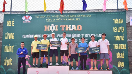 Công ty Nhôm Đắk Nông - TKV: Bế mạc Hội thao chào mừng kỷ niệm 7 năm thành lập