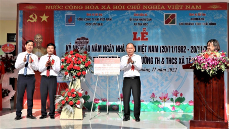 Agribank tài trợ 5 tỷ đồng xây dựng trường học tại Thái Thụy, Thái Bình