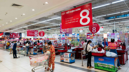 Siêu thị của Central Retail đồng loạt giảm thuế VAT xuống 8% đối với hàng chục nghìn sản phẩm