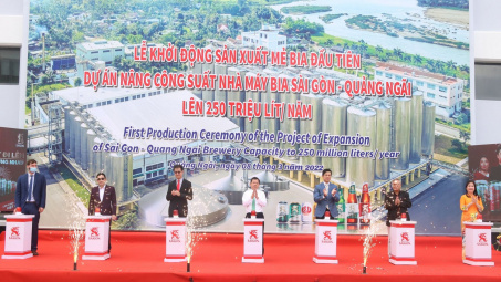 SABECO khánh thành dự án Cwin800 hàng ngàn khuyến mãi nâng công suất Nhà Máy Bia Sài Gòn - Quảng Ngãi hiện đại nhất khu vực miền Trung