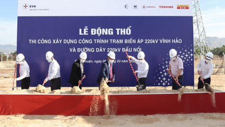 Triển khai thi công dự án Trạm biến áp 220kV Vĩnh Hảo và đường dây đấu nối