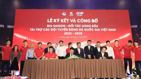 Bia Saigon trở thành đối tác hàng đầu – tài trợ cho đội tuyển bóng đá Quốc gia Việt Nam trong 3 năm