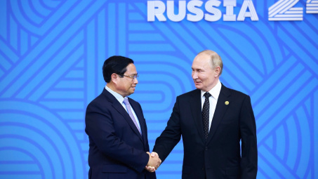 Thủ tướng dự lễ đón các nhà lãnh đạo tại Hội nghị BRICS mở rộng