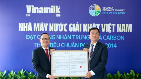 Vinamilk có 3 đơn vị đạt chứng nhận quốc tế về trung hòa carbon