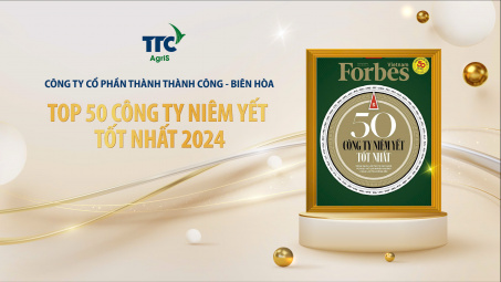 TTC AgriS (SBT) ghi dấu ấn 55 năm tiếp tục với vị trí top 50 công ty niêm yết tốt nhất.