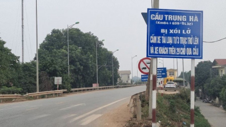 Phú Thọ: Cấm toàn bộ phương tiện lưu thông trên 2 cầu Tứ Mỹ và Trung Hà