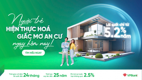 Cwin4555 link đăng ký đăng nhập VPBank triển khai gói vay ưu đãi chỉ từ 5,2%/năm cho khách hàng dưới 35 tuổi