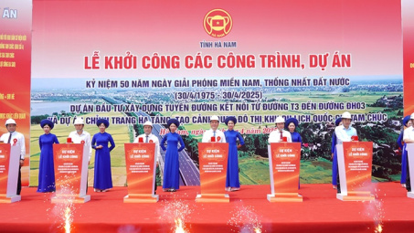 Bộ trưởng Nguyễn Hồng Diên dự Lễ khởi công các dự án Cwin800 hàng ngàn khuyến mãi xây dựng trọng điểm tại tỉnh Hà Nam