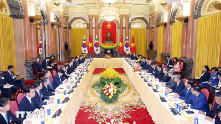 Tổng Bí thư, Chủ tịch nước Tô Lâm hội đàm với Tổng thống Hàn Quốc