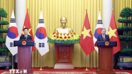 Tổng Bí thư, Chủ tịch nước Tô Lâm và Tổng thống Hàn Quốc gặp gỡ báo chí