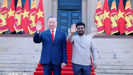 Lễ đón trọng thể Tổng Bí thư, Chủ tịch nước Tô Lâm thăm cấp Nhà nước Sri Lanka