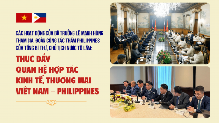 Các hoạt động của Bộ trưởng Lê Mạnh Hùng tham gia Đoàn công tác thăm Philippines của Tổng Bí thư, Chủ tịch nước Tô Lâm