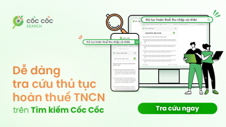Công cụ tìm kiếm Cốc Cốc ra mắt tính năng “Cwin com đăng nhập điện tử”, giúp tra cứu thủ tục hoàn thuế và các dịch vụ hành chính công một cách dễ dàng, chính xác