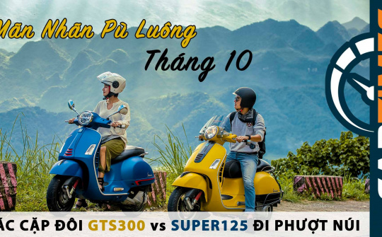 Theo chân Vespa GTS 300 và Vespa Super 125 tận hưởng vẻ đẹp Pù Luông mùa lúa chín