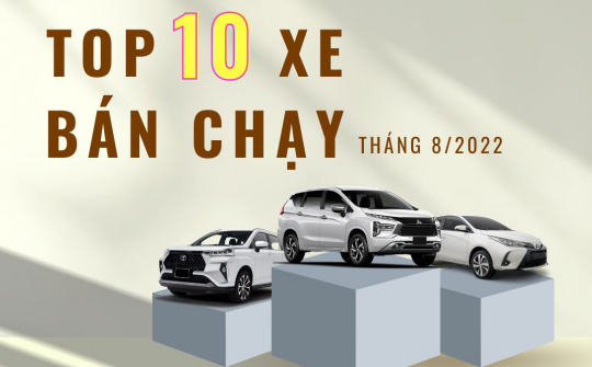 Top 10 xe bán chạy nhất thị trường tháng 8/2022: Mitsubishi Xpander tiếp tục đứng đầu