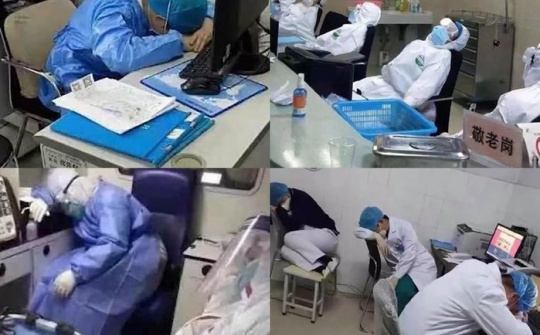 Xót xa hình ảnh các nữ y tá giữa tâm dịch Vũ Hán