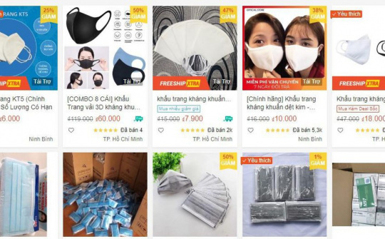 Tiếp tục đóng cửa 14.000 gian hàng thương mại điện tử nâng giá khẩu trang