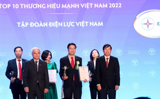 EVN được vinh danh TOP 10 Thương hiệu mạnh Việt Nam 2022