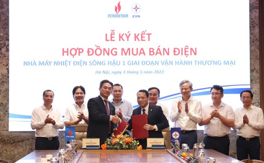 EVN và PVN ký hợp đồng mua bán điện Nhà máy Nhiệt điện Sông Hậu 1 giai đoạn vận hành thương mại