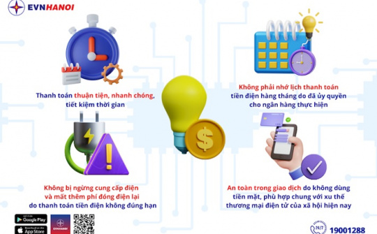 EVNHANOI: Lợi ích từ việc thanh toán tiền điện tự động