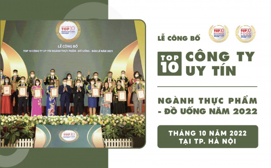 Top 10 công ty uy tín ngành Thực phẩm - Đồ uống năm 2022