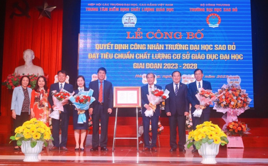 Trường Đại học Sao Đỏ đạt tiêu chuẩn chất lượng cơ sở Cwin63 tải ứng dụng đại học giai đoạn 2023 - 2028