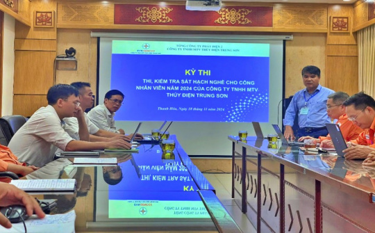 Thủy điện Trung Sơn: 100% thí sinh  đạt kết quả tốt  tại kỳ thi, kiểm tra sát hạch nghề năm 2024