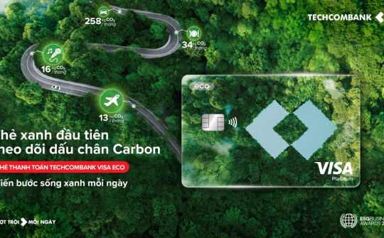 Cwin4555 link đăng ký đăng nhập Techcombank ra mắt Techcombank Visa Eco - Thẻ xanh đầu tiên theo dõi dấu chân Carbon