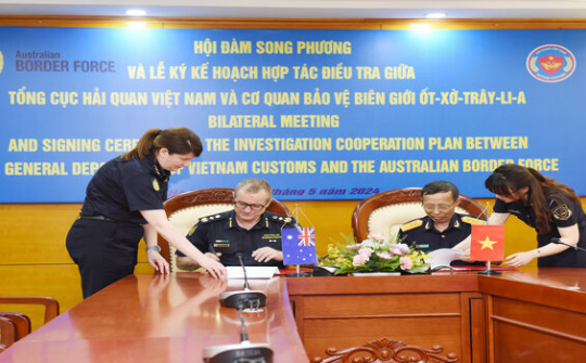 Ký kết hợp tác điều tra giữa Tổng cục Hải quan và Cơ quan Bảo vệ biên giới Australia
