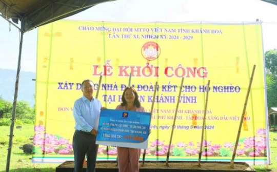 Petrolimex Khánh Hoà hỗ trợ xây 100 nhà Đại đoàn kết tại huyện Khánh Vĩnh