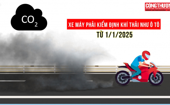 Xe máy phải kiểm định khí thải như ô tô từ 1/1/2025