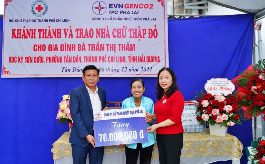 Nhiệt điện Phả Lại hỗ trợ kinh phí xây Nhà Chữ thập đỏ cho hộ nghèo tại địa phương